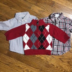 Children’s Place Lot of 3 shirts & sweater-6-12M